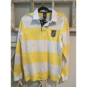 Houston White & Target size small yellow and white rugby shirt
